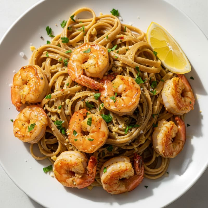 Garlic Butter Shrimp Scampi with Linguine