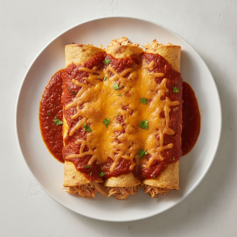 Chicken Enchiladas with Red Chili Sauce