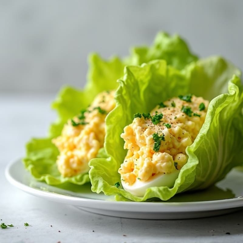 Creamy Egg Salad Lettuce Wraps
