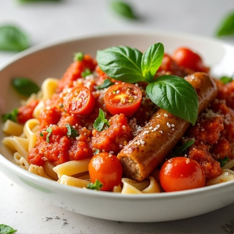 Hearty Lean Sausage Ragu with Whole Wheat Pasta and Fresh Herbs