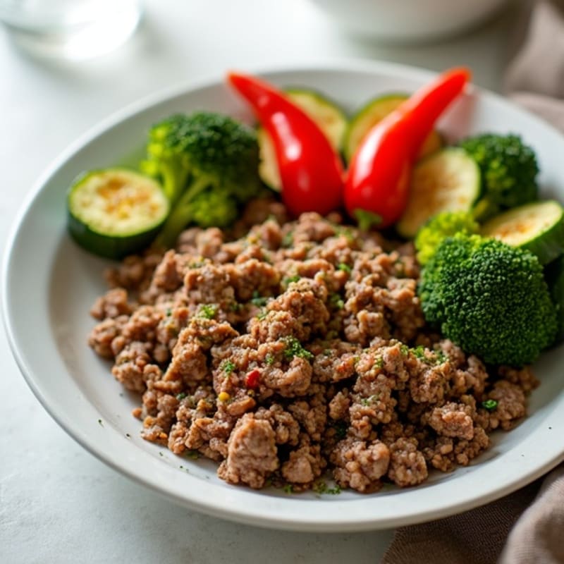 Garlic-Herb Seasoned Ground Beef with Roasted Vegetables