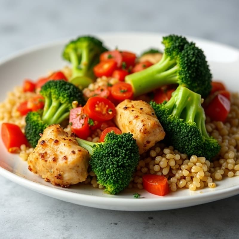 Minced Chicken and Roasted Broccoli Stir Fry