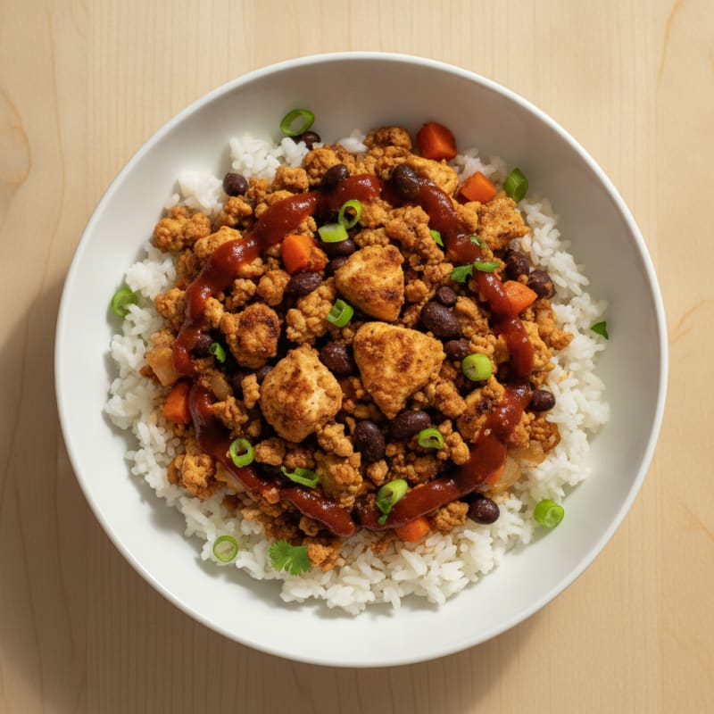 Ground Chicken and Black Bean Rice Bowl