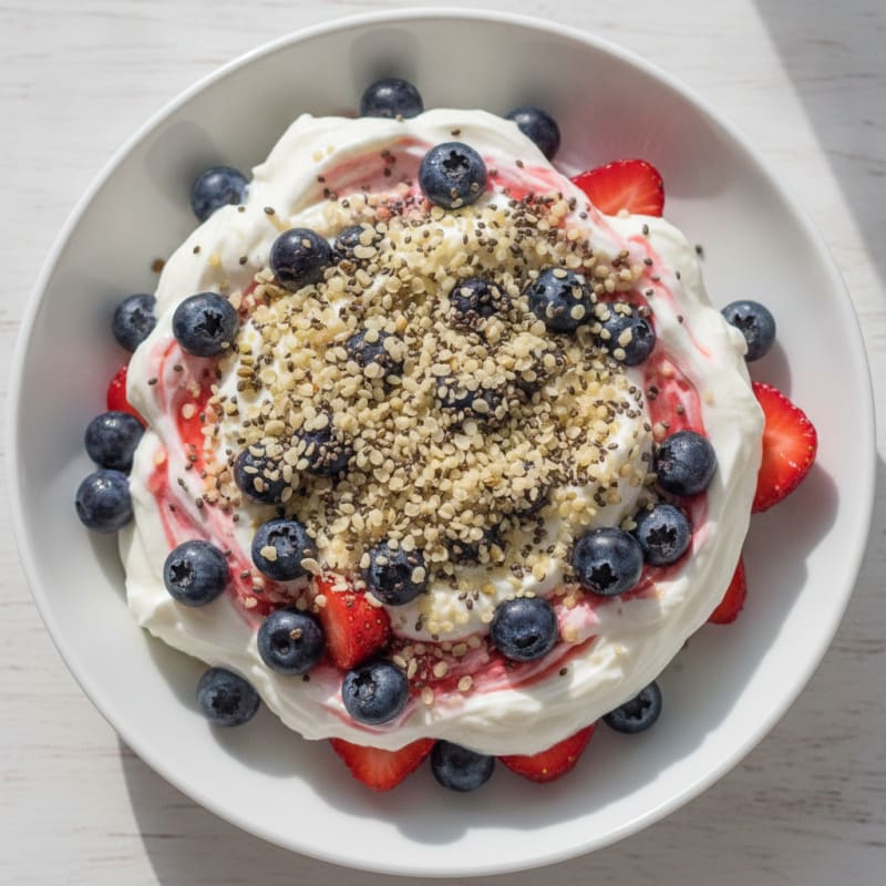 Greek Yogurt Protein Parfait with Mixed Berries