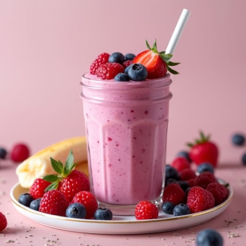 Creamy Triple Berry Protein Smoothie