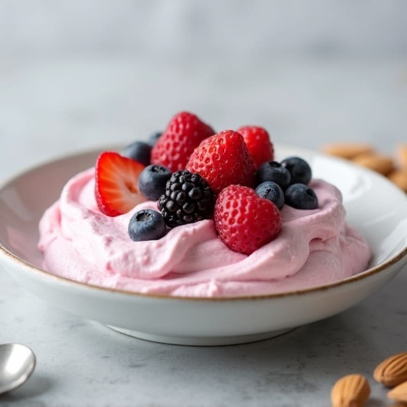 Silky Greek Yogurt Protein Mousse with Berries
