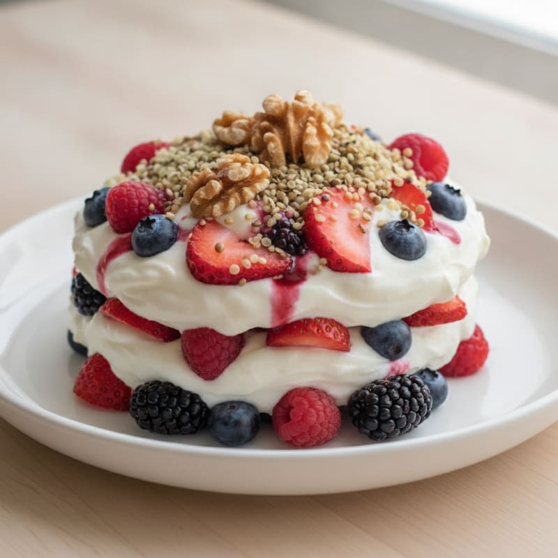 Greek Yogurt Protein Parfait with Mixed Berries