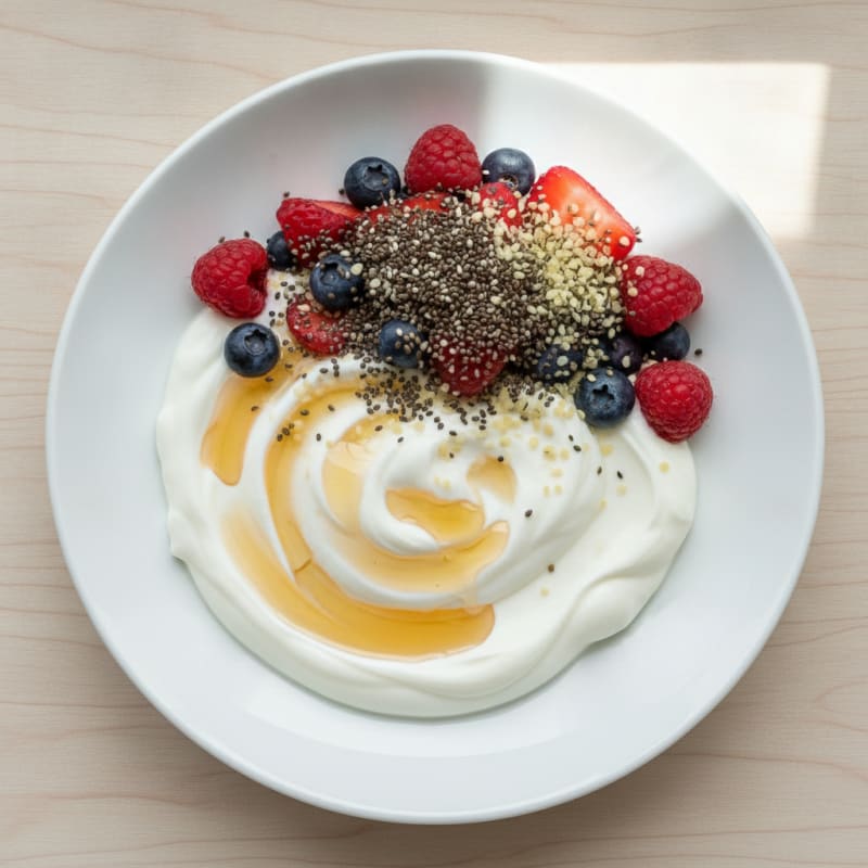 Creamy Greek Yogurt Parfait with Mixed Berries and Chia