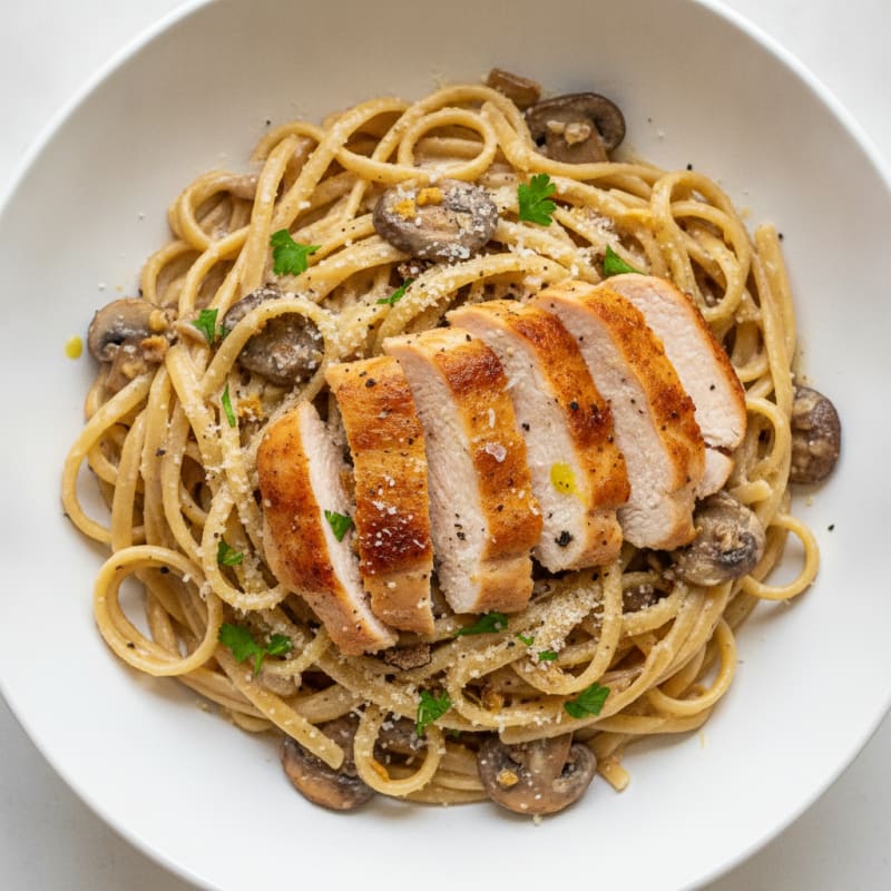 Truffle Mushroom Linguine with Parmesan