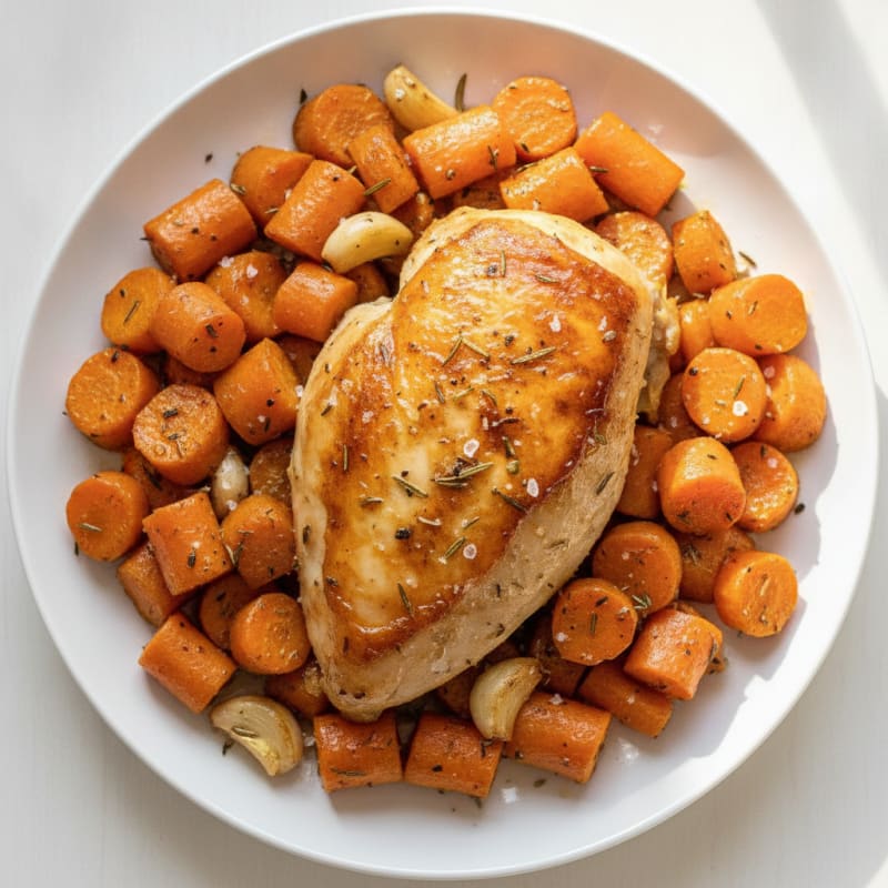Garlic Herb Roasted Chicken with Root Vegetables