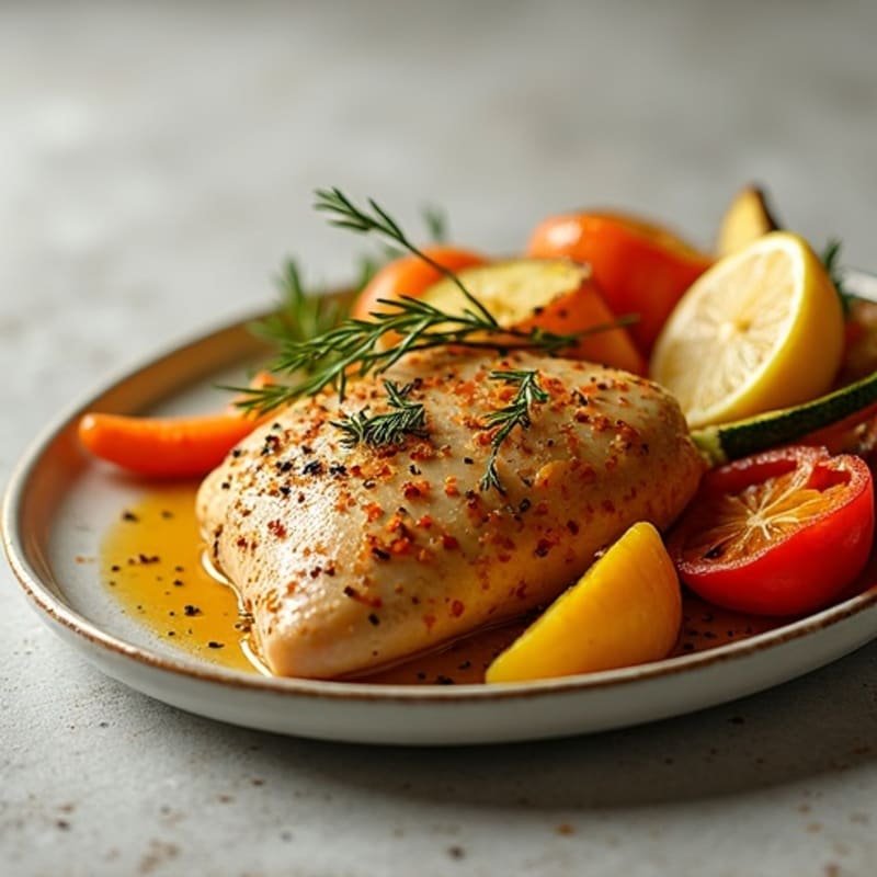 Lemon-Herb Roasted Chicken with Crispy Roasted Vegetables