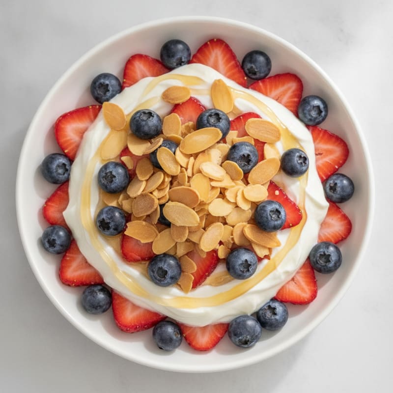 Greek Yogurt Parfait with Fresh Berries and Almonds