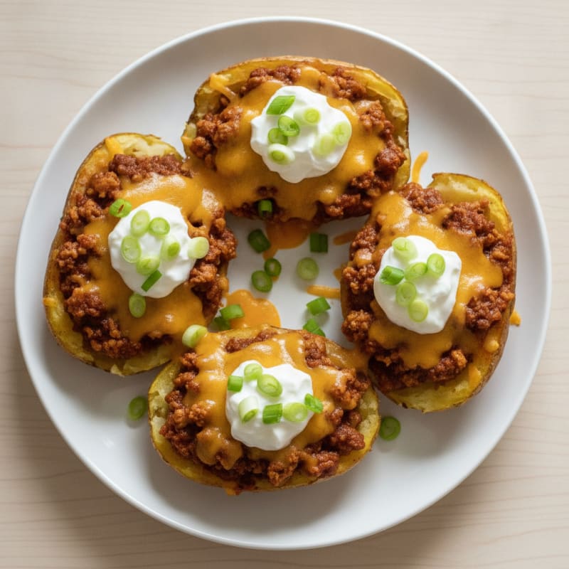 Chili Cheese Potato Skins