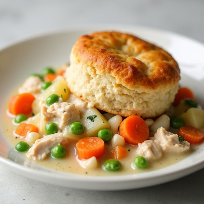 Lightened Creamy Chicken and Vegetable Pot Pie