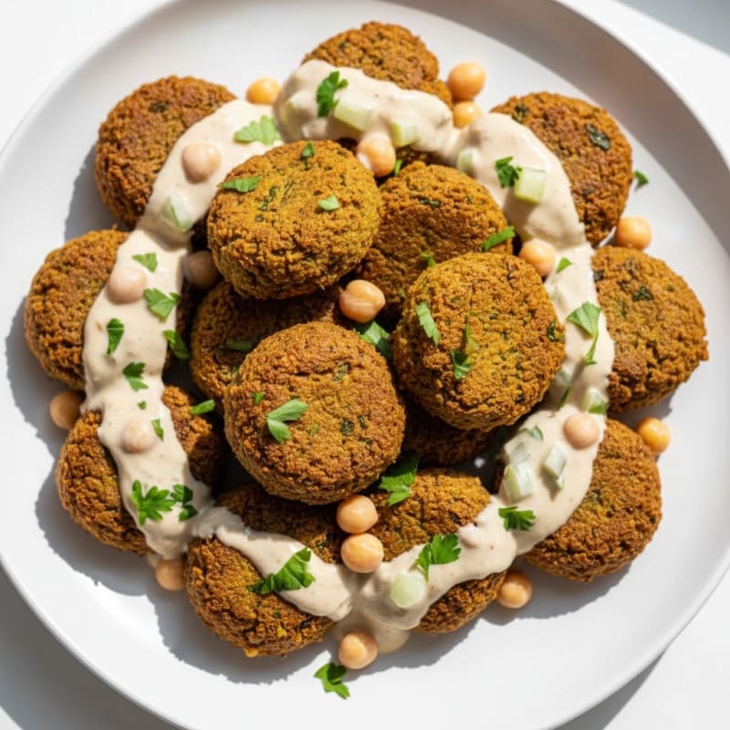 Crispy Falafel with Zesty Tahini Sauce