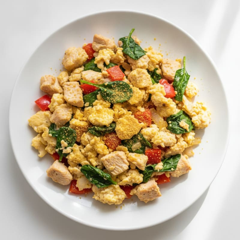 Egg White Veggie Scramble with Turkey Breast
