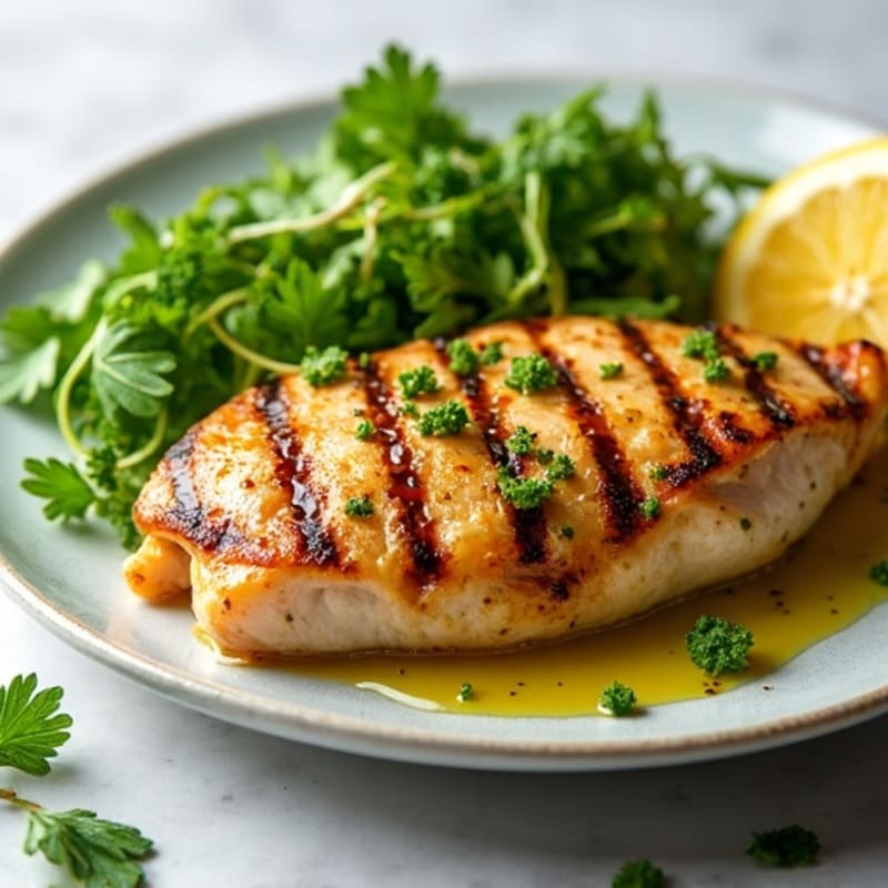 Grilled Chicken Breast with Fresh Herb Salad