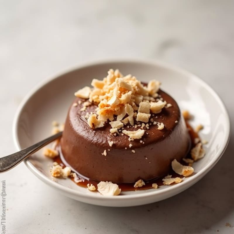 Silky Chocolate Protein Pudding with Toasted Coconut