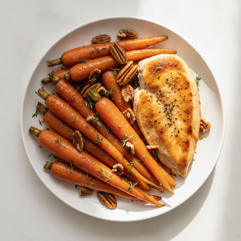 Maple-Glazed Roasted Carrots with Pecans