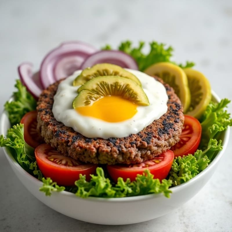 Lean Ground Beef Burger Bowl with Creamy Special Sauce