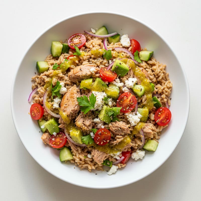 Mediterranean Tuna and Rice Bowl