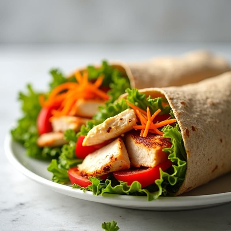 Fresh Grilled Chicken and Crunchy Veggie Wrap
