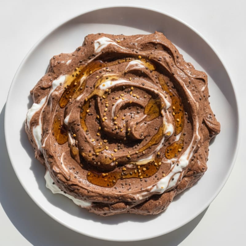 Greek Yogurt Protein Mousse with Cocoa and Chia