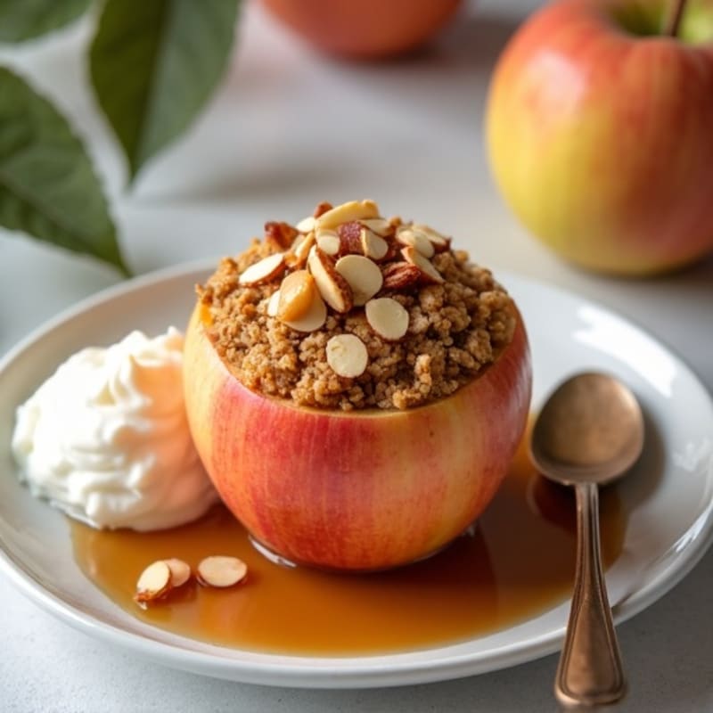 Warm Baked Apples with Crispy Oat Topping