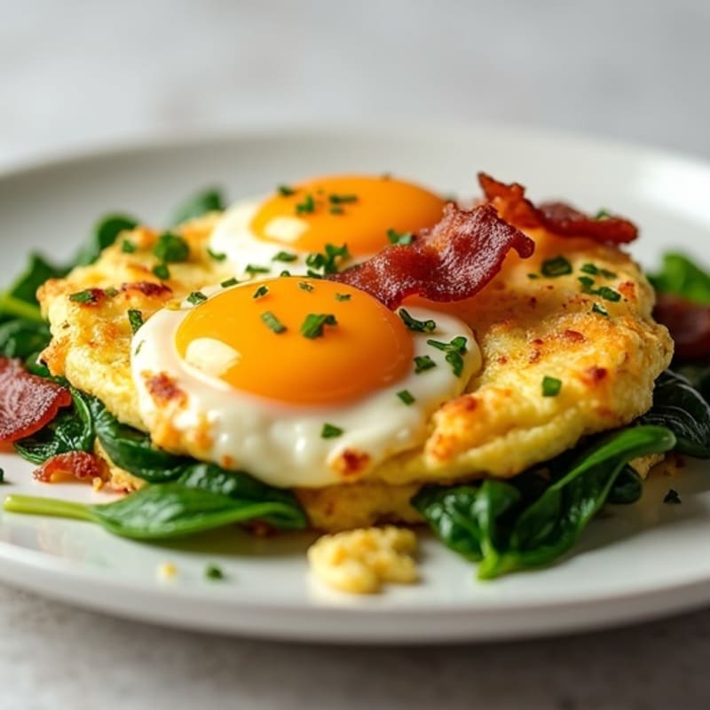 Egg White Scramble with Spinach and Turkey Bacon