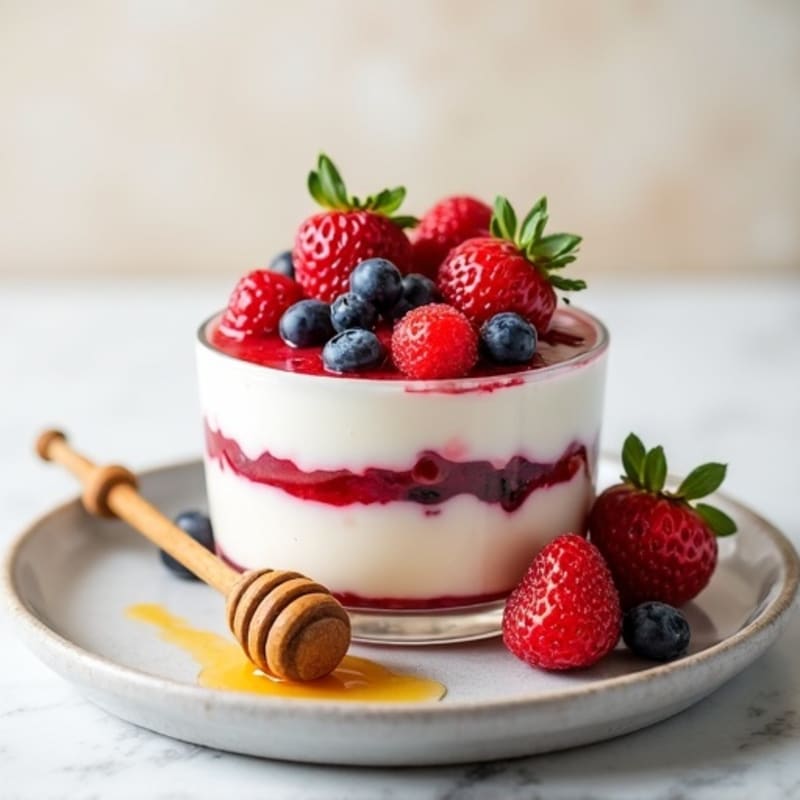 Greek Yogurt Protein Parfait with Mixed Berries