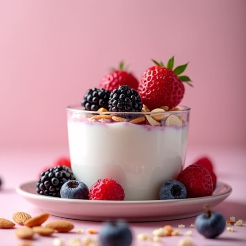 Greek Yogurt Protein Mousse with Mixed Berries