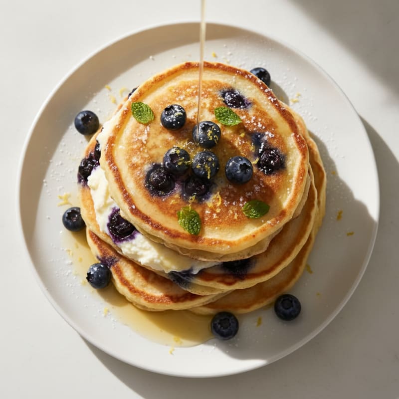 Blueberry-Lemon Ricotta Pancakes