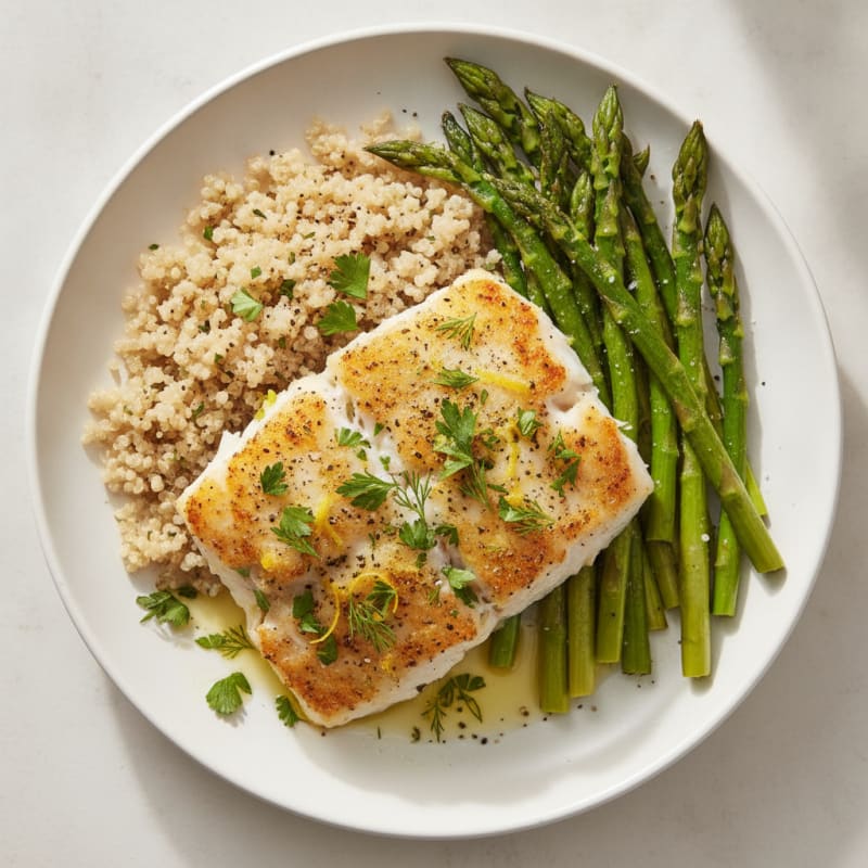Lemon Herb Baked Cod with Asparagus