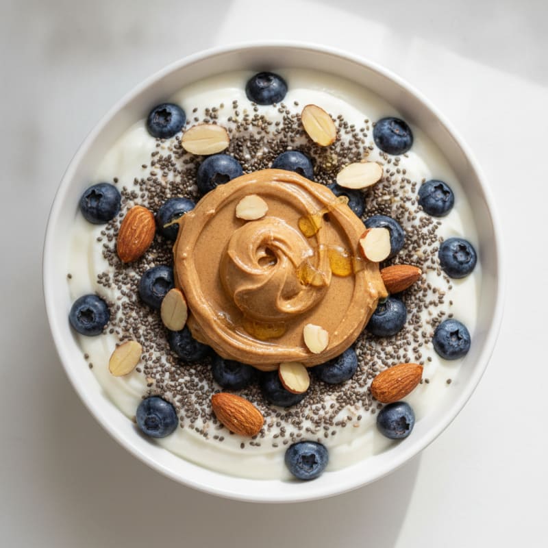 Creamy Greek Yogurt Parfait with Chia Seeds and Almond Butter