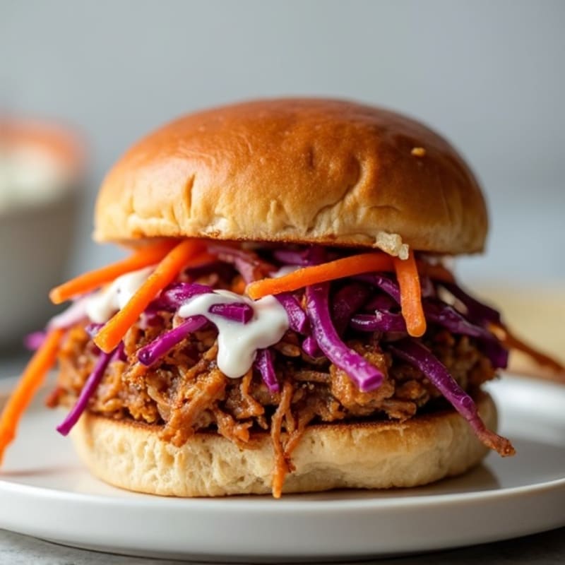 Lean Pulled Pork Sliders with Crunchy Slaw