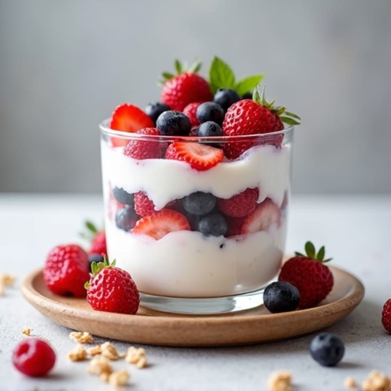 Greek Yogurt Protein Parfait with Mixed Berries