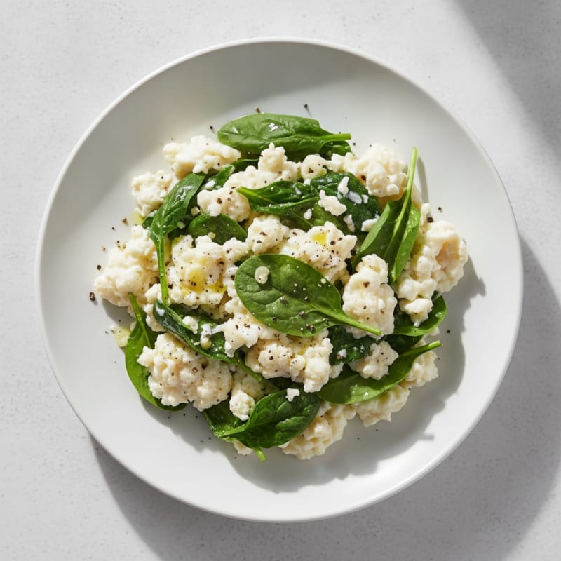 Egg White Spinach Scramble