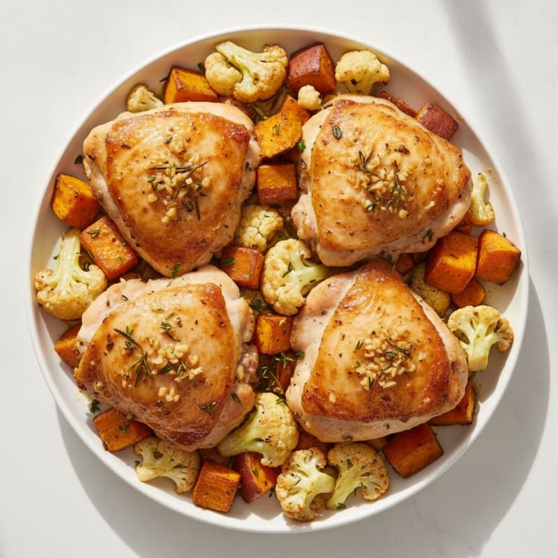 Garlic Herb Roasted Chicken Thighs