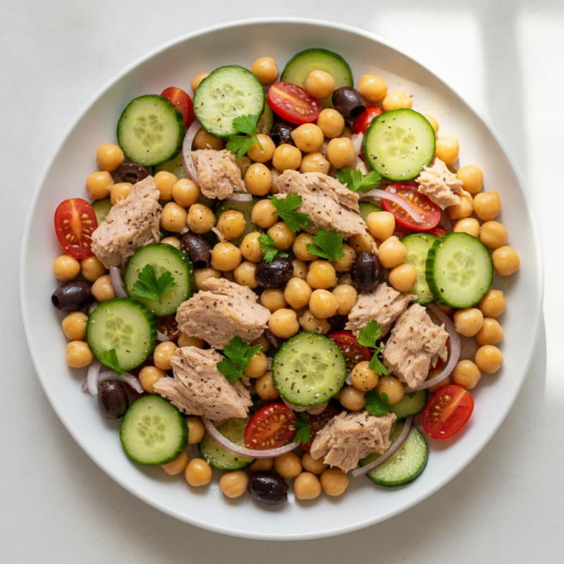 Mediterranean Tuna Chickpea Salad