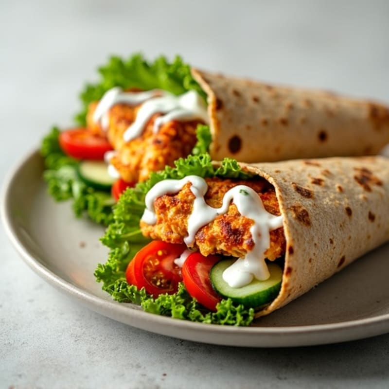 Crispy Buffalo Chicken Wraps with Fresh Veggies