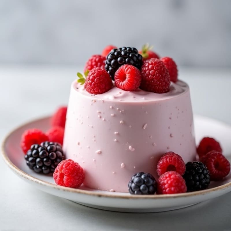 Creamy Greek Yogurt Protein Mousse with Mixed Berries