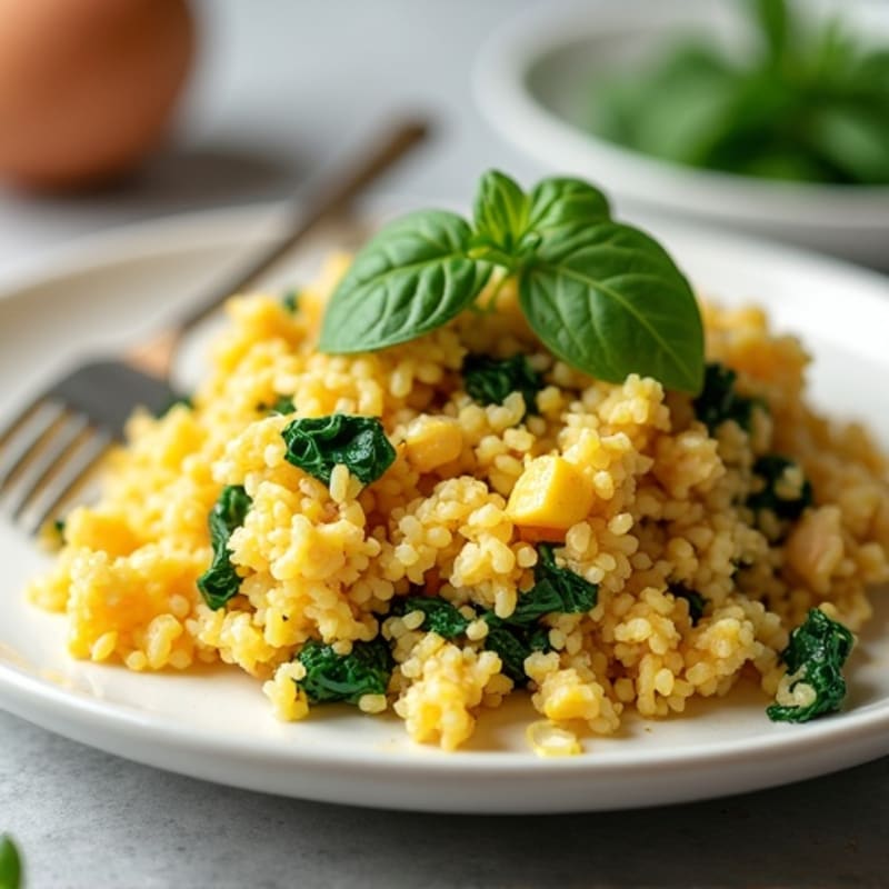 Scrambled Egg Whites with Chicken, Spinach & Chicken Rice