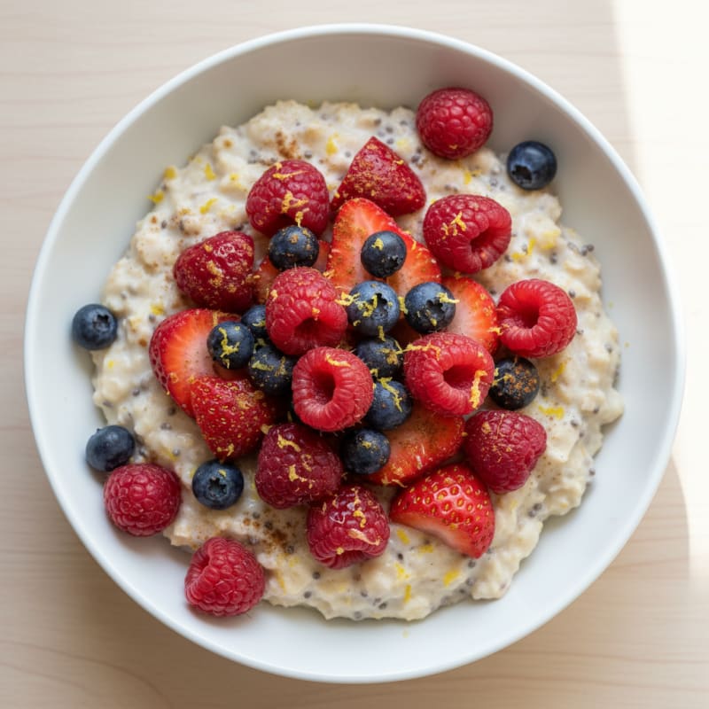 Creamy Overnight Oats with Zesty Berries
