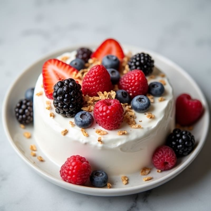 Silky Greek Yogurt Protein Mousse with Berries