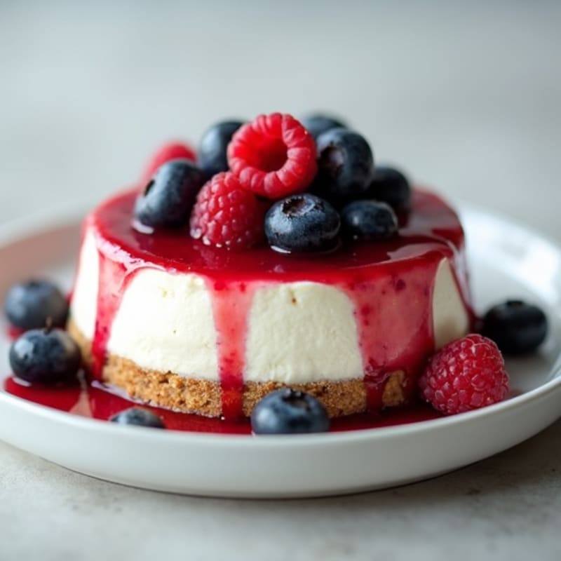 Protein-Packed Greek Yogurt Cheesecake with Berry Compote