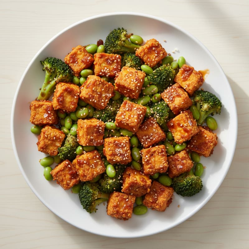 Crispy Baked Chili-Garlic Tofu