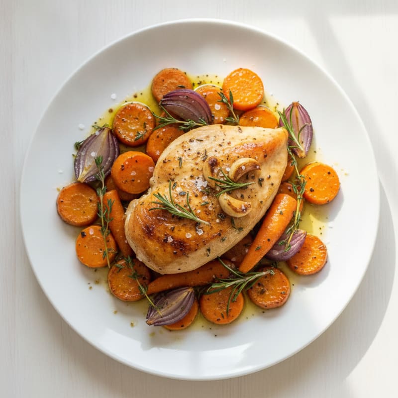 Garlic Herb Roasted Chicken with Root Vegetables