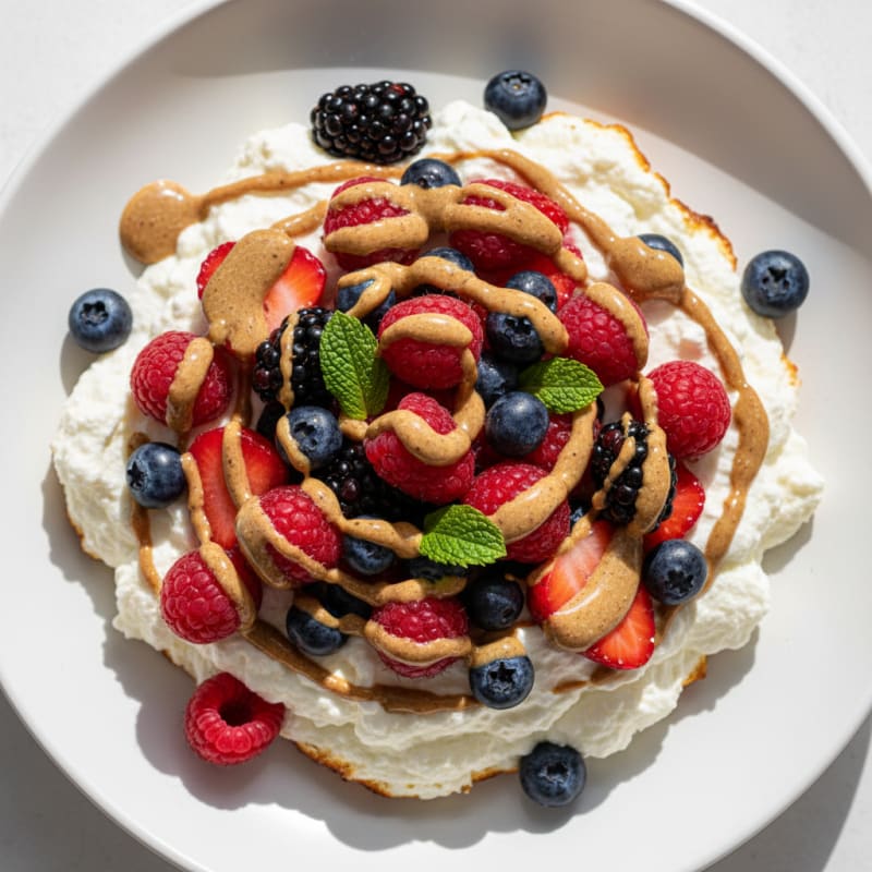 Greek Yogurt Protein Mousse with Mixed Berries