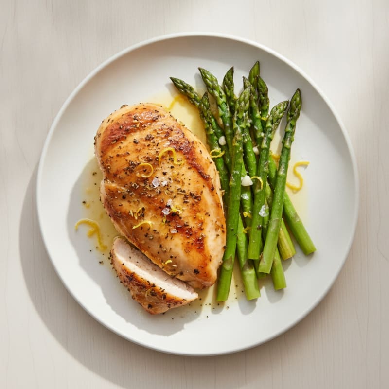 Lemon Herb Roasted Chicken with Asparagus