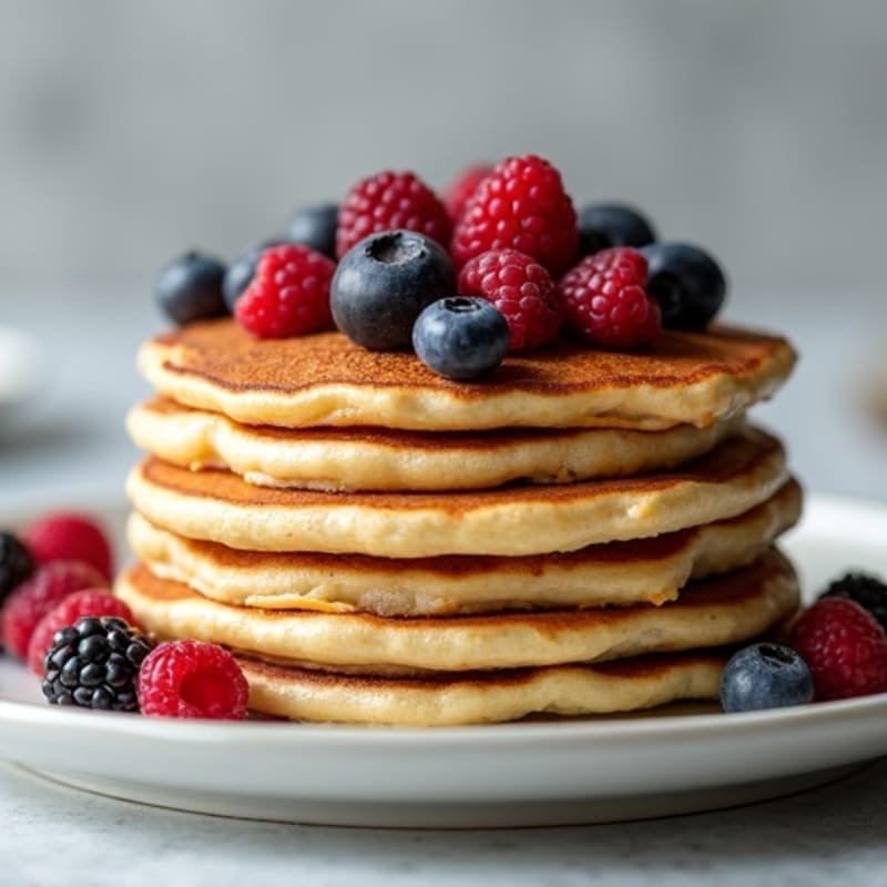 High-Protein Fluffy Berry Pancakes